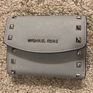 Michael Kors light blue wallet. NEVER USED